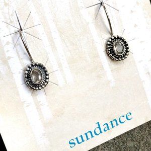 Sundance NEW 7/8" Faceted Pink Rose Quartz Sterling Silver Earrings Dangle Drop
